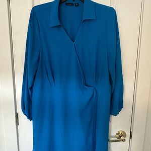 Elegant Blue Wrap Dress